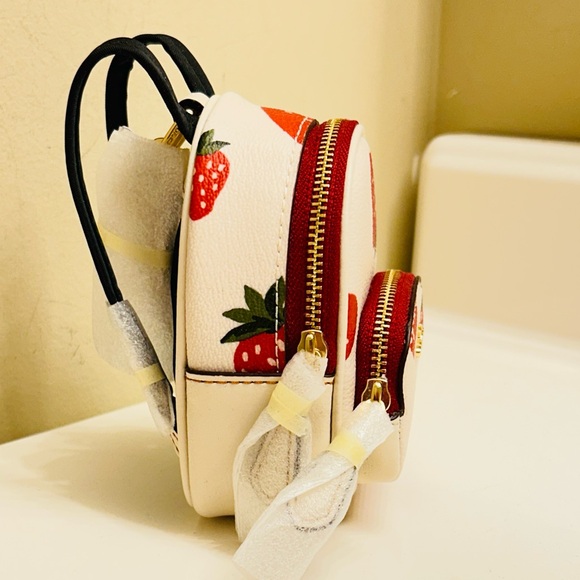 Coach Strawberry Backpack Keychain/ Bag Charm - Picture 2 of 9